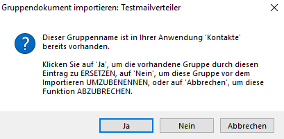 Impoprtieren von Gruppen